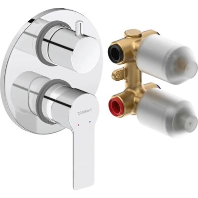 Duravit D-Code Zestaw baterii - Podtynkowy, Ceramiczny mieszacz, Chrom wysoki połysk Duravit D-Code Zestaw baterii - Podtynkowy, Ceramiczny mieszacz, Chrom wysoki połysk