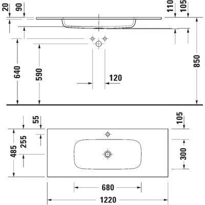Duravit Sivida Mineralguss-Waschtisch - Waschbecken - Medizinbereich Duravit Sivida Mineralguss-Waschtisch - Waschbecken - Medizinbereich