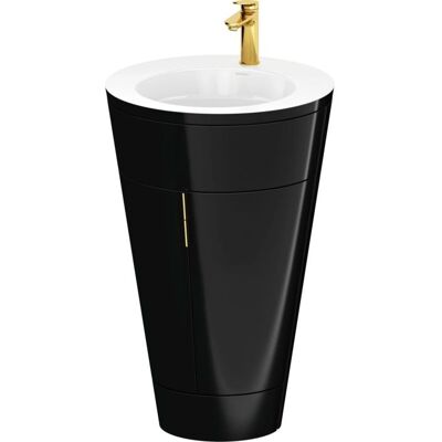 Duravit Starck 1 - Gold, Weiß Matt, Schwarz Hochglanz - Waschtisch-Set Duravit Starck 1 - Gold, Weiß Matt, Schwarz Hochglanz - Waschtisch-Set
