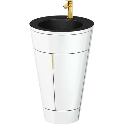 Duravit Starck 1 c-bonded Waschtisch-Set - Waschbecken, Hochglanz Weiß, Schwarz Matt, Innenbeleuchtung Duravit Starck 1 c-bonded Waschtisch-Set - Waschbecken, Hochglanz Weiß, Schwarz Matt, Innenbeleuchtung