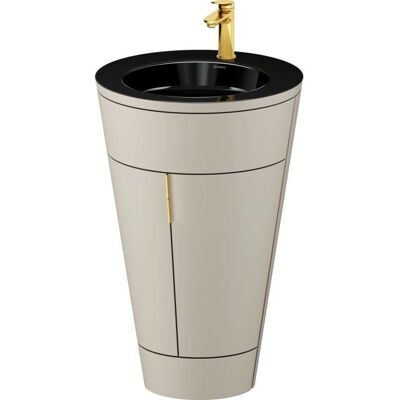Duravit Starck 1 c-bonded Waschtisch-Set, bodenstehend, taupe seidenmatt - Badezimmermöbel Duravit Starck 1 c-bonded Waschtisch-Set, bodenstehend, taupe seidenmatt - Badezimmermöbel