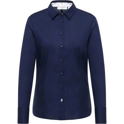 ETERNA Fitted Bluse Navy Slim Baumwolle Bügelfrei ETERNA Fitted Bluse Navy Slim Baumwolle Bügelfrei