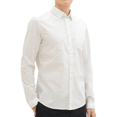 Tom Tailor 1039916 Camicia aderente stampata bianca - Camicia Tom Tailor 1039916 Camicia aderente stampata bianca - Camicia