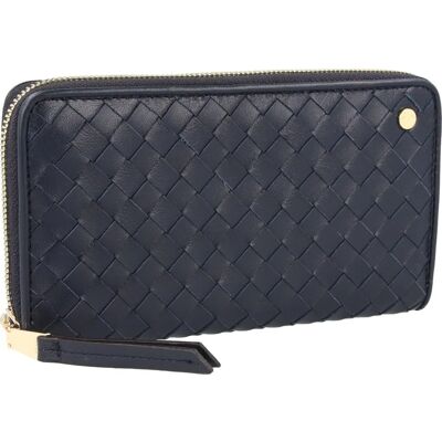 Abro Portemonnaie Piuma Leder 19 cm - Blau - Geldbörse Abro Portemonnaie Piuma Leder 19 cm - Blau - Geldbörse