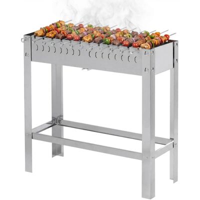 METRO Professional - Barbecue au charbon - 31x81x80 cm - 12 brochettes en acier inoxydable - Barbecue - Publicité METRO Professional - Barbecue au charbon - 31x81x80 cm - 12 brochettes en acier inoxydable - Barbecue - Publicité