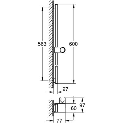 Grohe Rainshower Aqua Pure 600 mm Brausestange - Brausestange Grohe Rainshower Aqua Pure 600 mm Brausestange - Brausestange