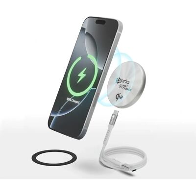 prio Silber Magnetisches Kabelloses Ladegerät MAG - Wireless Charger prio Silber Magnetisches Kabelloses Ladegerät MAG - Wireless Charger