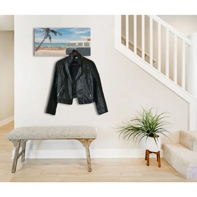 QUEENCE Surfer Wandgarderobe - Modernes Design, 60x30cm, Blau QUEENCE Surfer Wandgarderobe - Modernes Design, 60x30cm, Blau