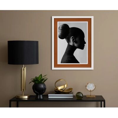 QUEENCE - FrauImProfilBW - 40x50 cm - Schwarz Weiß - Framed art QUEENCE - FrauImProfilBW - 40x50 cm - Schwarz Weiß - Framed art