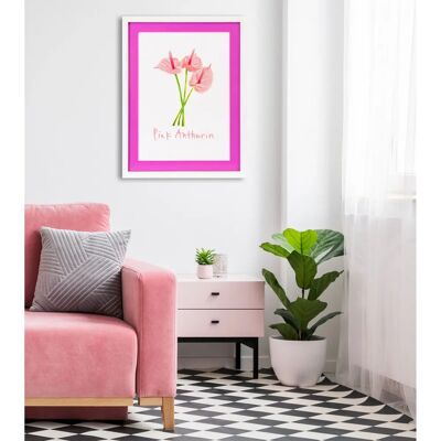 QUEENCE - Blume pink - 40x50 cm - Hochformat - Wandkunst QUEENCE - Blume pink - 40x50 cm - Hochformat - Wandkunst