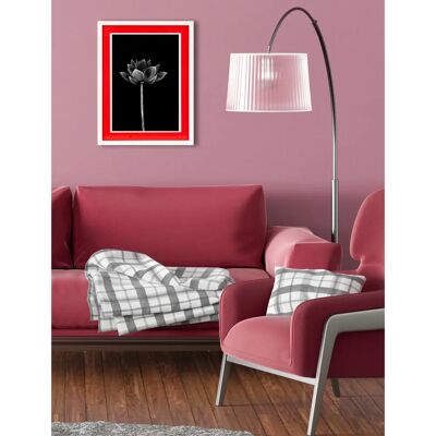 QUEENCE Blume, schwarz, weiß - 40 cm x 50 cm - Hochformat - framed wall art QUEENCE Blume, schwarz, weiß - 40 cm x 50 cm - Hochformat - framed wall art
