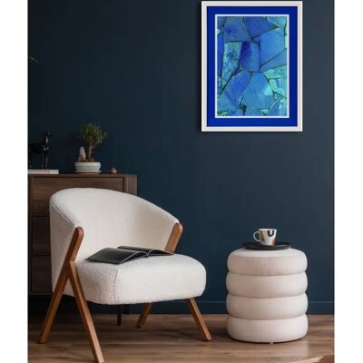 QUEENCE - Abstrakt Mosaic Blau - 30x40 cm - Framed Artwork QUEENCE - Abstrakt Mosaic Blau - 30x40 cm - Framed Artwork