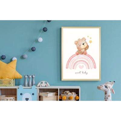 QUEENCE - Bär auf buntem Regenbogen - Picture frame QUEENCE - Bär auf buntem Regenbogen - Picture frame