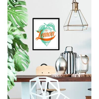 QUEENCE - Lemon - 30x40 cm - Gerahmt - Wandbild QUEENCE - Lemon - 30x40 cm - Gerahmt - Wandbild