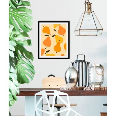 QUEENCE Birnen Party Wandbild - 50x70cm Gerahmter Digitaldruck QUEENCE Birnen Party Wandbild - 50x70cm Gerahmter Digitaldruck