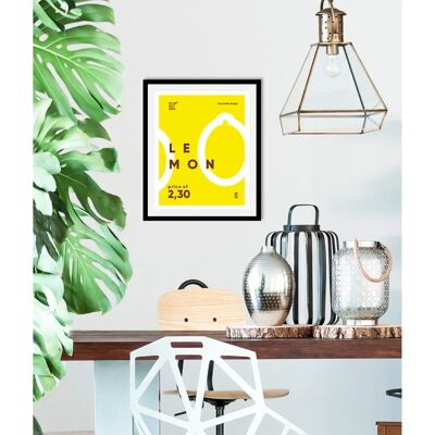 QUEENCE Zitronen Wandbild - 50x70cm, Gerahmt, Hochwertiger Druck QUEENCE Zitronen Wandbild - 50x70cm, Gerahmt, Hochwertiger Druck