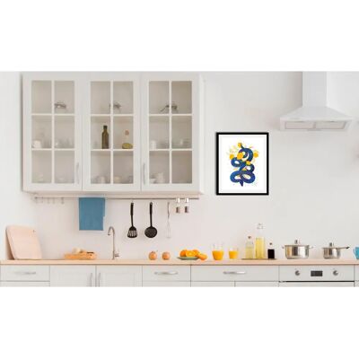 QUEENCE - Lemon Snake - 30 x 40 cm - Gerahmtes Wandbild QUEENCE - Lemon Snake - 30 x 40 cm - Gerahmtes Wandbild