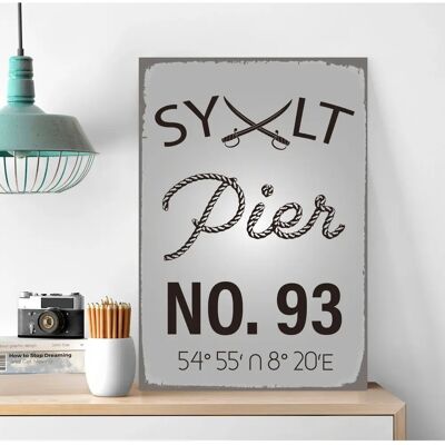 QUEENCE - Sylt Pier - Schwarz - 30x45 cm - Metall-Wandkunst QUEENCE - Sylt Pier - Schwarz - 30x45 cm - Metall-Wandkunst