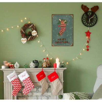 QUEENCE - Merry Christmas - rot - 30x45 cm - Metal wall art QUEENCE - Merry Christmas - rot - 30x45 cm - Metal wall art