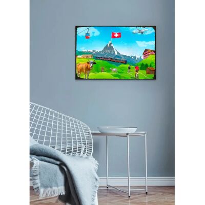 QUEENCE - Schweizer Urlaub - 45x30 cm - Metal wall art QUEENCE - Schweizer Urlaub - 45x30 cm - Metal wall art