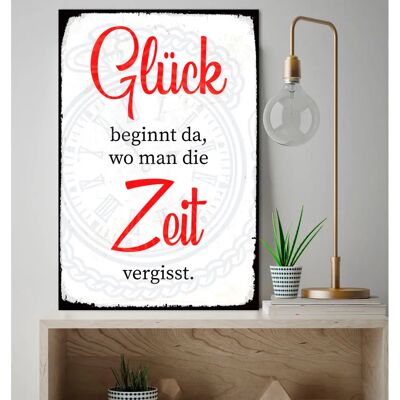 QUEENCE - Zeit - 20x30 cm - Rot - Metallbild QUEENCE - Zeit - 20x30 cm - Rot - Metallbild