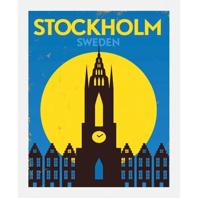 QUEENCE Stockholm Wandbild - Stadt, 50x70 cm, Schwarz Rahmen QUEENCE Stockholm Wandbild - Stadt, 50x70 cm, Schwarz Rahmen