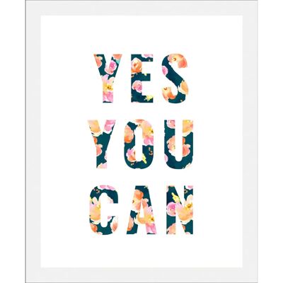 QUEENCE - Yes you can - 30x40 cm - Blau - Framed print QUEENCE - Yes you can - 30x40 cm - Blau - Framed print