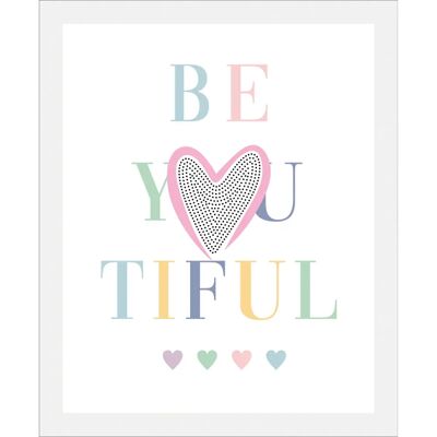 QUEENCE - Be-You-Tiful - Rosa - Gerahmtes Wandbild QUEENCE - Be-You-Tiful - Rosa - Gerahmtes Wandbild