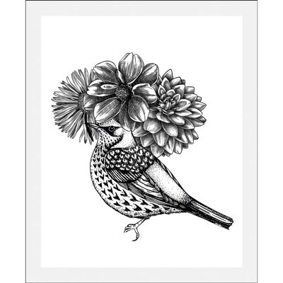 QUEENCE - Floria - Weiß - 40x50 cm - Gerahmter Druck QUEENCE - Floria - Weiß - 40x50 cm - Gerahmter Druck