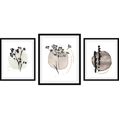 QUEENCE Set Hamara Wandbild - Blumen, 3 St., 30x40cm QUEENCE Set Hamara Wandbild - Blumen, 3 St., 30x40cm