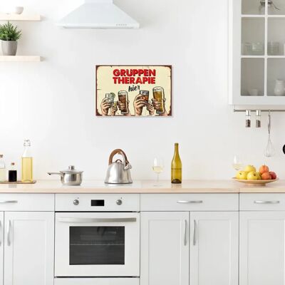 QUEENCE - Gruppentherapie Bier Spruch Stahlschild - 20x30x0.2 cm - Multicolor QUEENCE - Gruppentherapie Bier Spruch Stahlschild - 20x30x0.2 cm - Multicolor