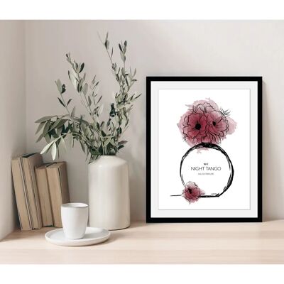 MY HOME - Blumen Parfum - 40x50 cm - Rot-Holzrahmen - Wall Art MY HOME - Blumen Parfum - 40x50 cm - Rot-Holzrahmen - Wall Art