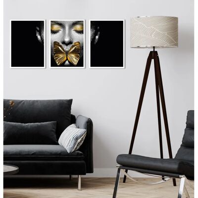 LEONIQUE - Gesicht Schmetterling Gold - 30x40 cm - Wandkunst LEONIQUE - Gesicht Schmetterling Gold - 30x40 cm - Wandkunst