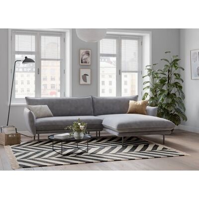Andas L-Form Samtsofa - Skandinavischer Stil Andas L-Form Samtsofa - Skandinavischer Stil