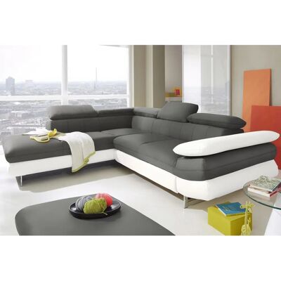 INOSIGN Lösung L-Form Sofa - Weiß & Grau - Verstellbar & Bettfunktion INOSIGN Lösung L-Form Sofa - Weiß & Grau - Verstellbar & Bettfunktion