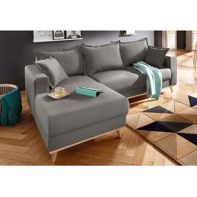HOME AFFAIRE Edina L-Form Sofa - 228x83x151cm, grau, Stoff HOME AFFAIRE Edina L-Form Sofa - 228x83x151cm, grau, Stoff