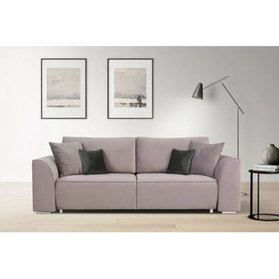 INOSIGN Beatrice Schlafsofa - 3-Sitzer, Rosa, Samtoptik, mit Stauraum INOSIGN Beatrice Schlafsofa - 3-Sitzer, Rosa, Samtoptik, mit Stauraum
