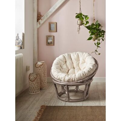 Home Affaire Rattanstuhl - Handgefertigt 80cm Grau Landhausstil Home Affaire Rattanstuhl - Handgefertigt 80cm Grau Landhausstil