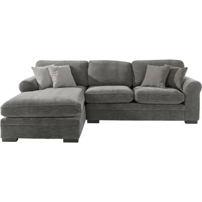 HOME AFFAIRE Broughton L-Form Sofa - Samtoptik, grau, 279x92x178cm HOME AFFAIRE Broughton L-Form Sofa - Samtoptik, grau, 279x92x178cm