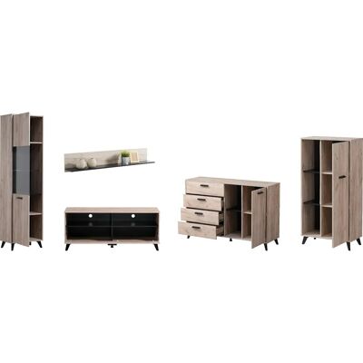 INOSIGN Umbra Wohnwand - Modern, Schwarz, Grau Eiche, 5-teiliges Set INOSIGN Umbra Wohnwand - Modern, Schwarz, Grau Eiche, 5-teiliges Set