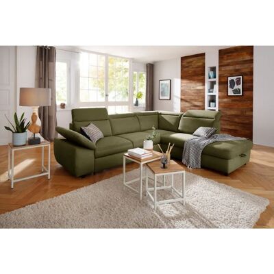 HOME AFFAIRE Mauritius L-Form Sofa - Olivgrün - L-Form-Sofa mit Ottomane HOME AFFAIRE Mauritius L-Form Sofa - Olivgrün - L-Form-Sofa mit Ottomane