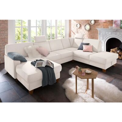 Home Affaire Belfort U-Form Sofa - Microfaser Vintage - Beige Leinen - 314cm Home Affaire Belfort U-Form Sofa - Microfaser Vintage - Beige Leinen - 314cm