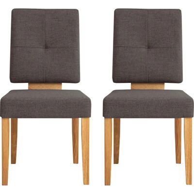 HOME AFFAIRE Ponza Polsterstuhl - 2 Stück, Braun, FSC Eiche, Zeitloses Design HOME AFFAIRE Ponza Polsterstuhl - 2 Stück, Braun, FSC Eiche, Zeitloses Design