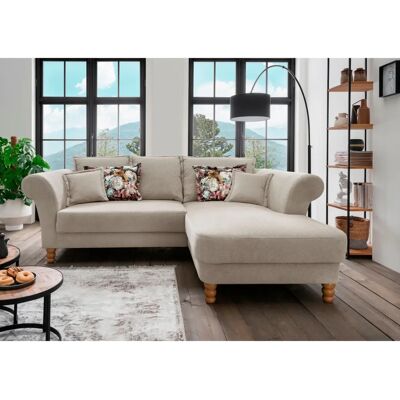 Home Affaire Tassilo L-Form Sofa - Recamiere, Hellgrün, 262x95x198cm Home Affaire Tassilo L-Form Sofa - Recamiere, Hellgrün, 262x95x198cm
