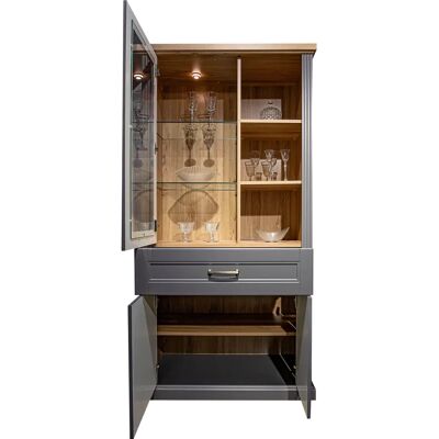 Home affaire Tara Vitrine Grau - 3 Regale, 200cm Hoch Home affaire Tara Vitrine Grau - 3 Regale, 200cm Hoch