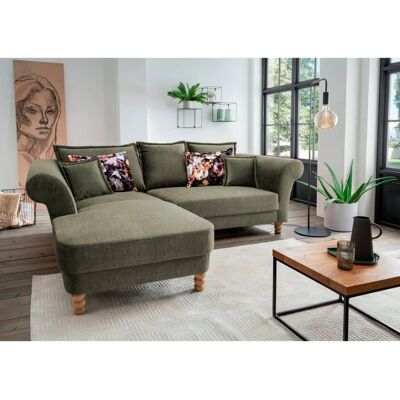 Home Affaire Tassilo L-Form Velours Dunkelgrün Sofa - Sofa Home Affaire Tassilo L-Form Velours Dunkelgrün Sofa - Sofa