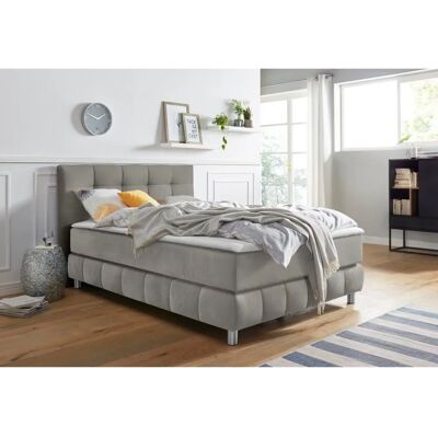 Andas Salo Grau Boxspringbett - Skandinavischer Stil Andas Salo Grau Boxspringbett - Skandinavischer Stil