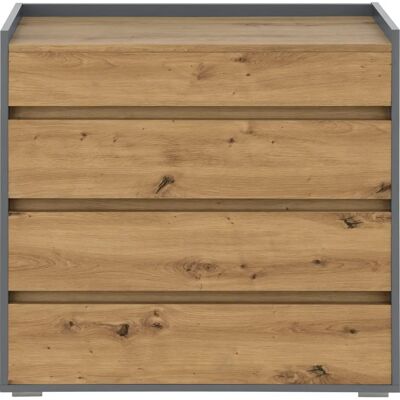 INOSIGN Kosmo Sideboard - anthrazit/eiche - 4 Schubladen INOSIGN Kosmo Sideboard - anthrazit/eiche - 4 Schubladen