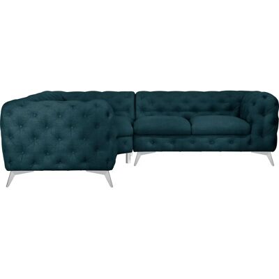 Leonique Glynis L-Form Sofa - Polyester Samt, Stahlfüße - Sofa Leonique Glynis L-Form Sofa - Polyester Samt, Stahlfüße - Sofa