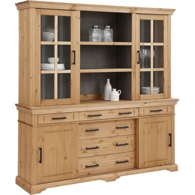 HOME AFFAIRE Anabel beige - Vitrine - Massivholzmöbel, 4 Türen, 4 Fächer HOME AFFAIRE Anabel beige - Vitrine - Massivholzmöbel, 4 Türen, 4 Fächer